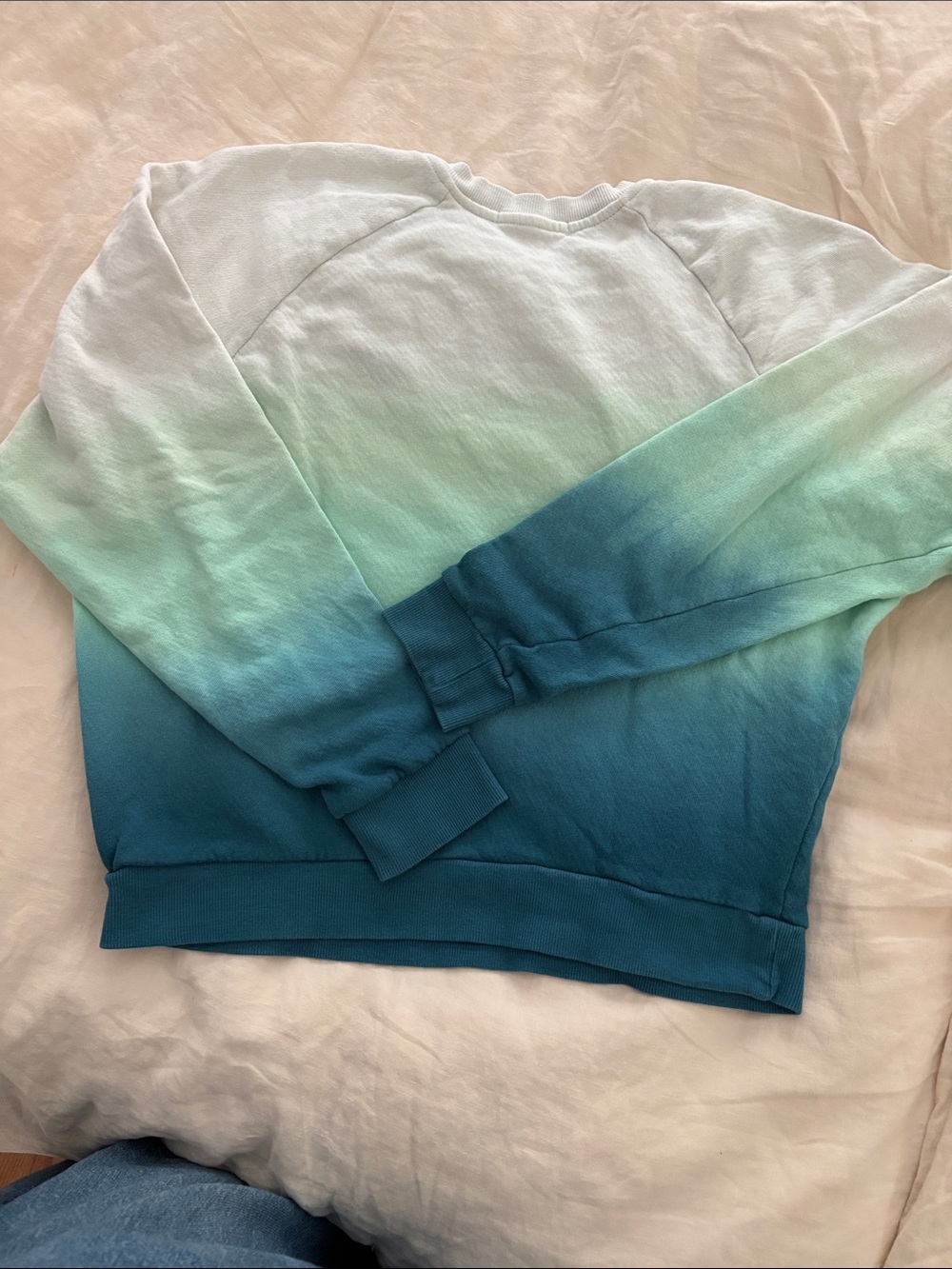 Marine Layer Ombre Crewneck Sweatshirt - White, Green, Blue - Picture 3 of 3